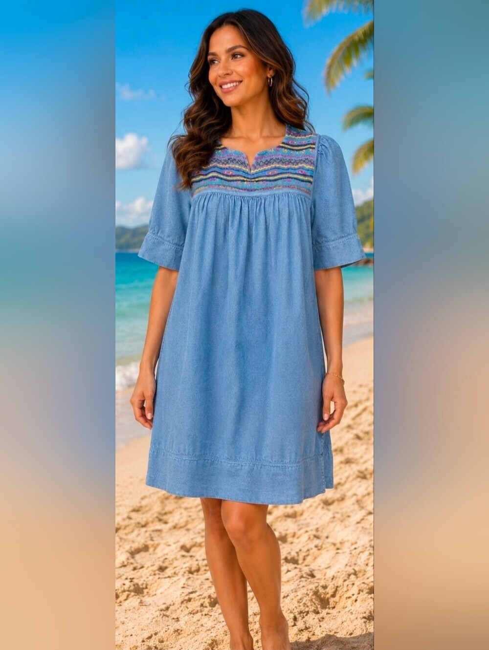 Bechamel Light Blue Denim Top